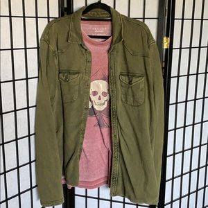 Lucky brand t-shirt and shirt jacket